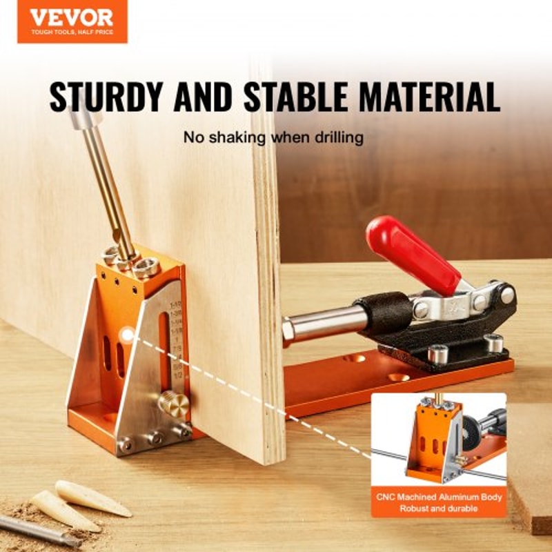 Adjustable Pocket Hole Jig Kit For Woodworking Precision Joinery Tool With Step Drills Accessorie 1