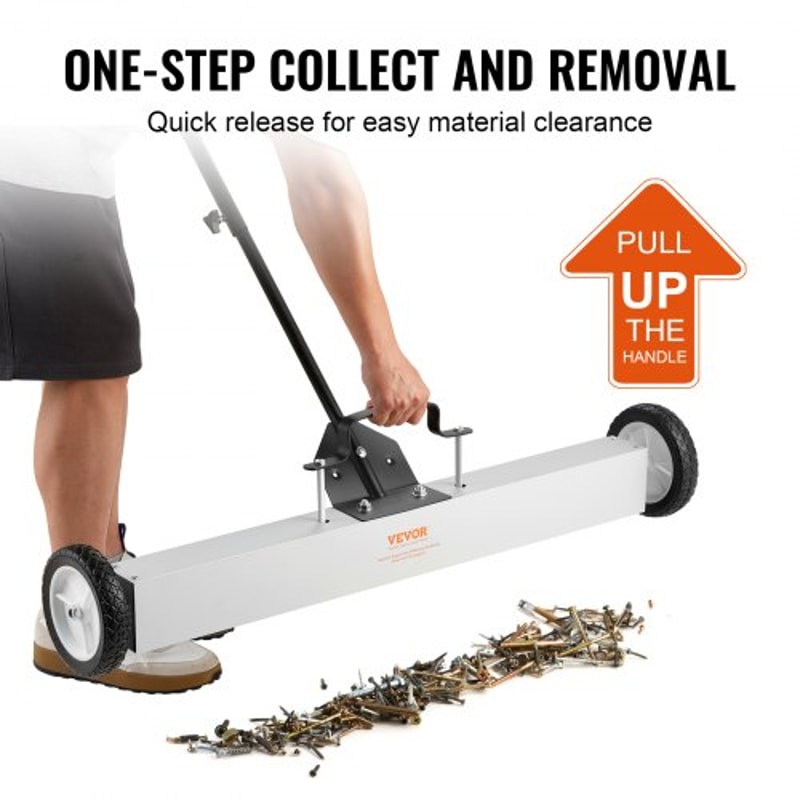 Heavy Duty Rolling Magnetic Sweeper With Wheels And Adjustable Handle 2