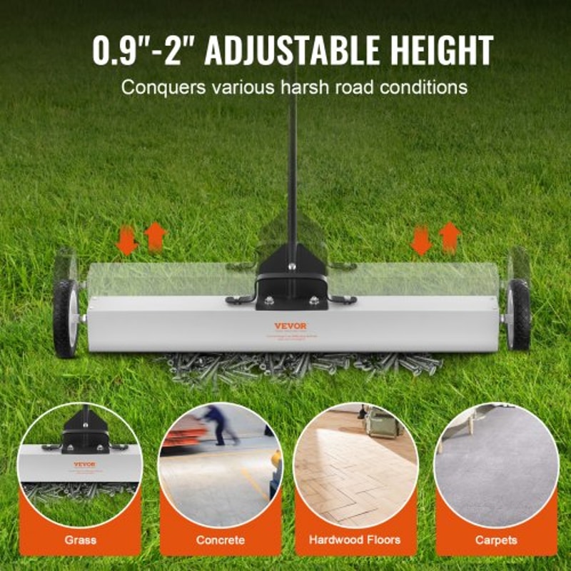 Heavy Duty Rolling Magnetic Sweeper With Wheels And Adjustable Handle 3