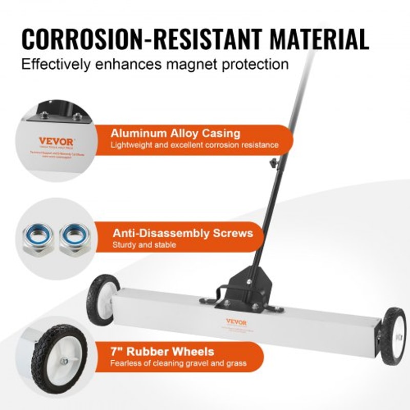 Heavy Duty Rolling Magnetic Sweeper With Wheels And Adjustable Handle 5