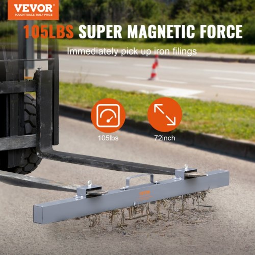 Industrial Heavy Duty Hanging Magnetic Sweeper Forklift Tool For Metal Debris Pickup 1