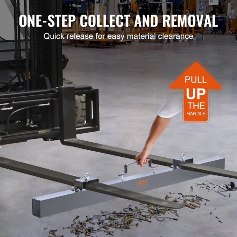 Industrial Heavy Duty Hanging Magnetic Sweeper Forklift Tool For Metal Debris Pickup 2