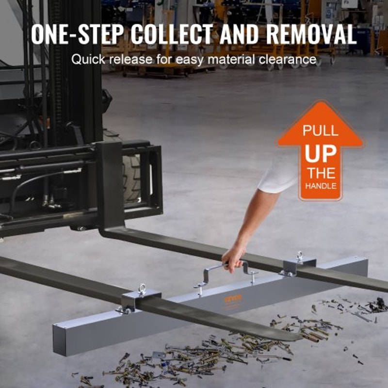 Industrial Heavy Duty Hanging Magnetic Sweeper Forklift Tool For Metal Debris Pickup 2
