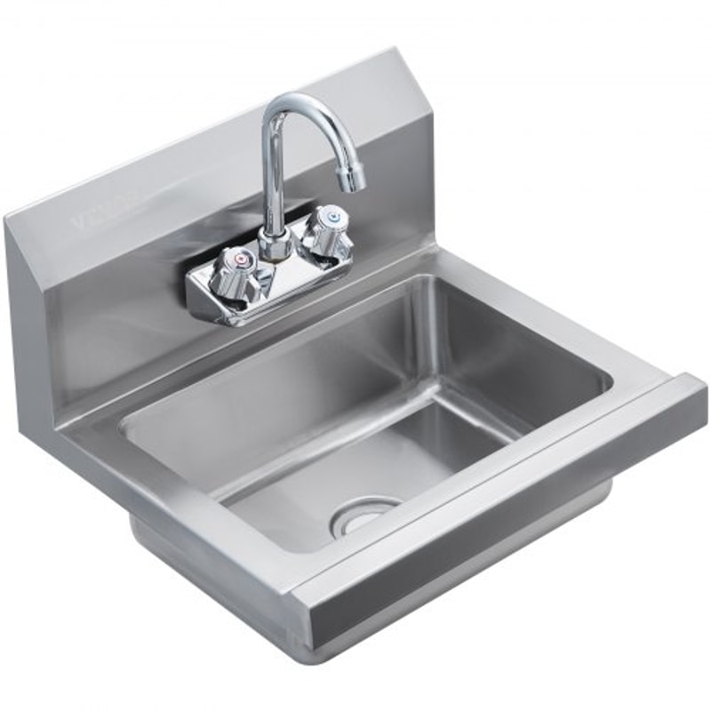 Commercial Stainless Steel Wall Mount Hand Sink With Faucet 7