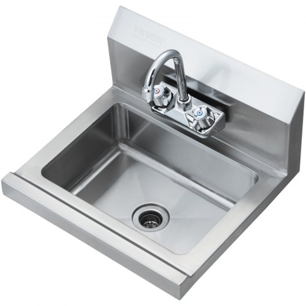 Commercial Stainless Steel Wall Mount Hand Sink With Faucet 8