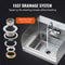 Premium Stainless Steel Commercial Hand Sink Wall Mount Basin With Faucet 3