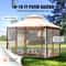 Premium Outdoor Patio Gazebo With Mosquito Netting Steel Frame 5