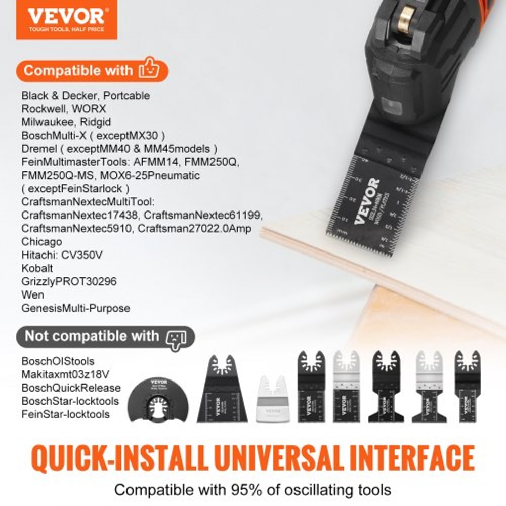 30PCS Universal Oscillating Tool Blades Kit With Quick Release 1