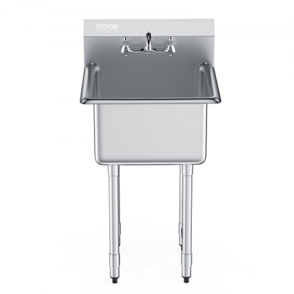 Heavy Duty Stainless Steel Prep Commercial Utility Sink With Faucet Legs 8
