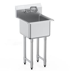 heavy duty stainless steel utility sink with faucet & legs commercial prep sink