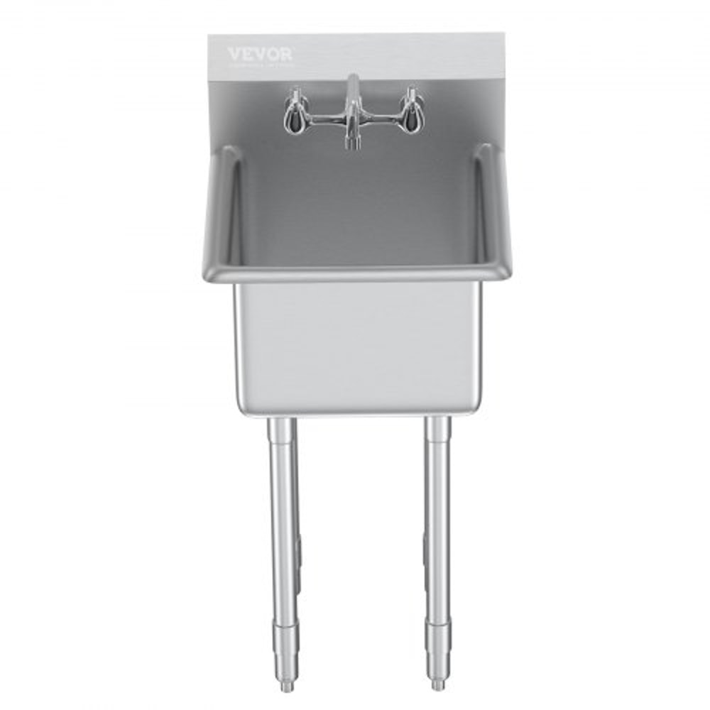 Heavy Duty Stainless Steel Utility Sink With Faucet Legs Commercial Prep Sink 8
