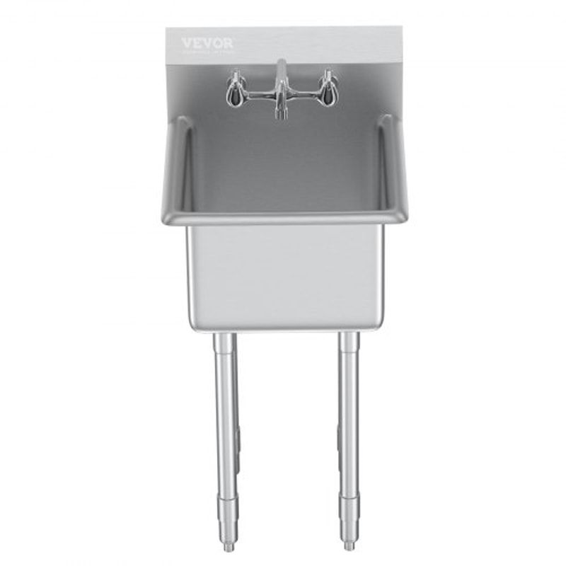Heavy Duty Stainless Steel Utility Sink With Faucet Legs Commercial Prep Sink 8