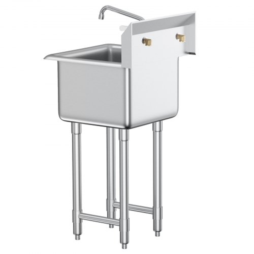 Heavy Duty Stainless Steel Utility Sink With Faucet Legs Commercial Prep Sink 9