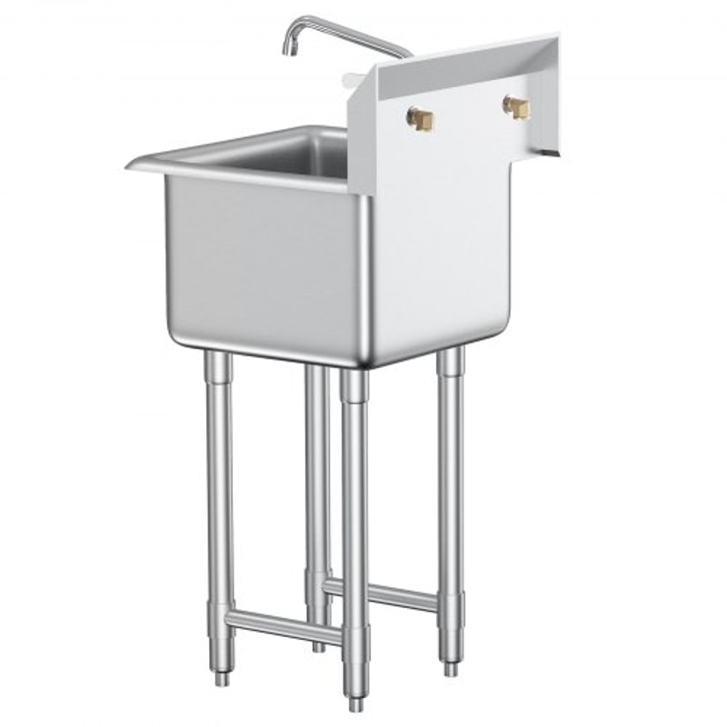 Heavy Duty Stainless Steel Utility Sink With Faucet Legs Commercial Prep Sink 9