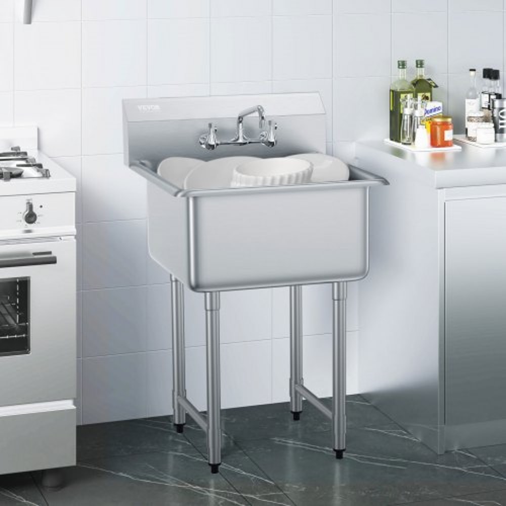 Stainless Steel Prep And Utility Sink Commercial Stainless Steel Prep Utility Sink With Faucet Le 6