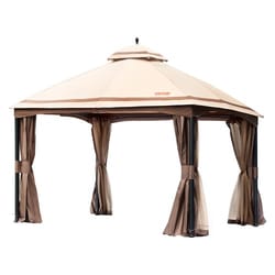 spacious outdoor patio gazebo canopy shelter with mosquito netting