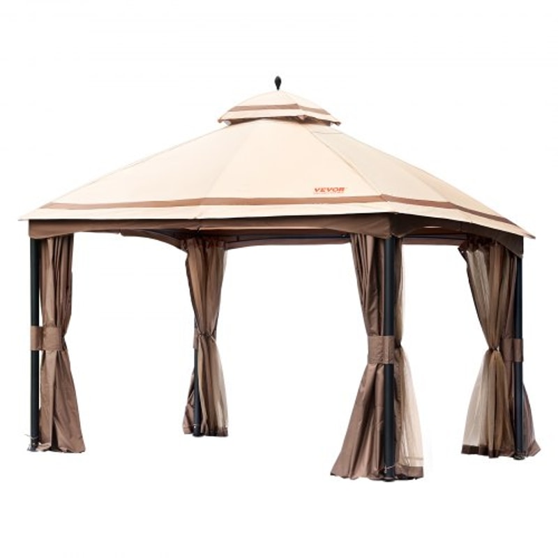 Spacious Outdoor Patio Gazebo Canopy Shelter With Mosquito Netting 0