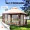 Spacious Outdoor Patio Gazebo Canopy Shelter With Mosquito Netting 5
