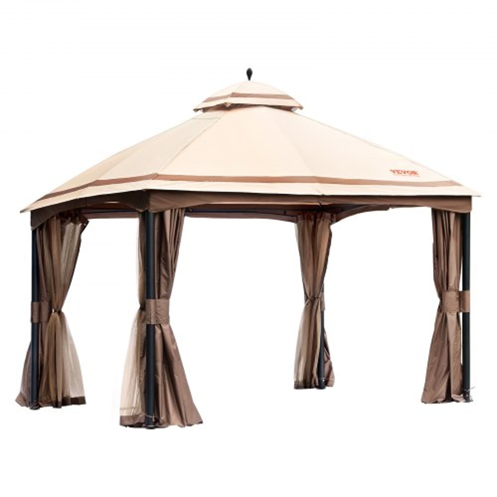 Spacious Outdoor Patio Gazebo Canopy Shelter With Mosquito Netting 8