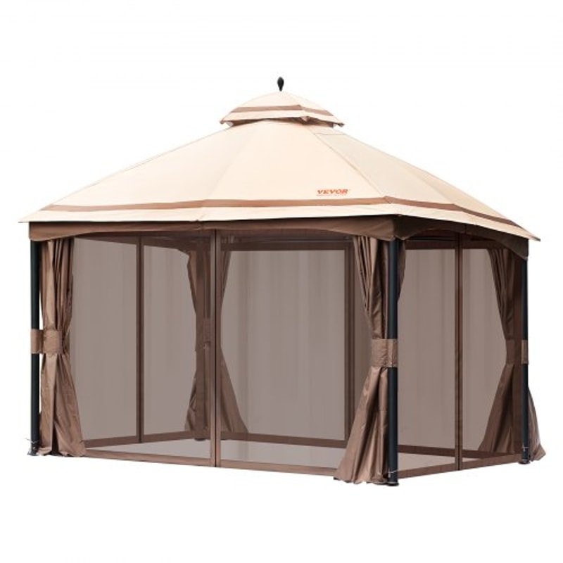 Spacious Outdoor Patio Gazebo Canopy Shelter With Mosquito Netting 7