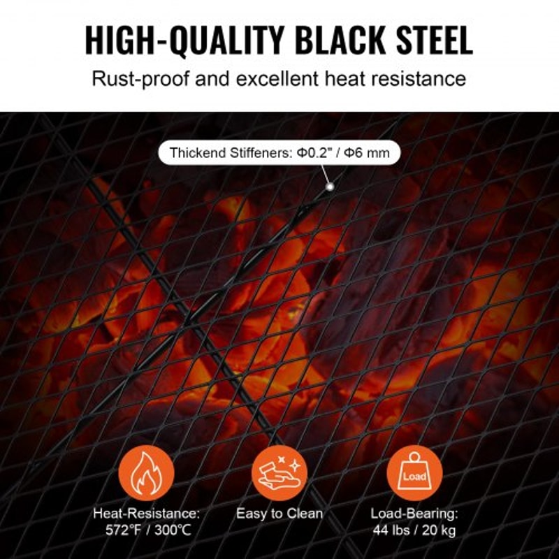 Heavy Duty Fire Pit Grill Grate Outdoor Cooking Rack