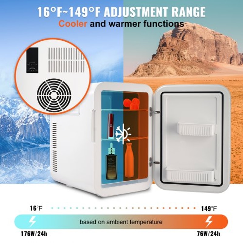 Portable 20L Mini Fridge Cooler Warmer Skincare Beverage Refrigerator 2