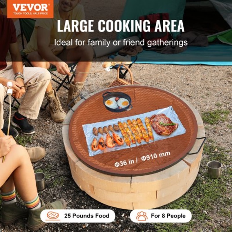 Heavy Duty Portable Fire Pit Grill Grate for Outdoor Cooking