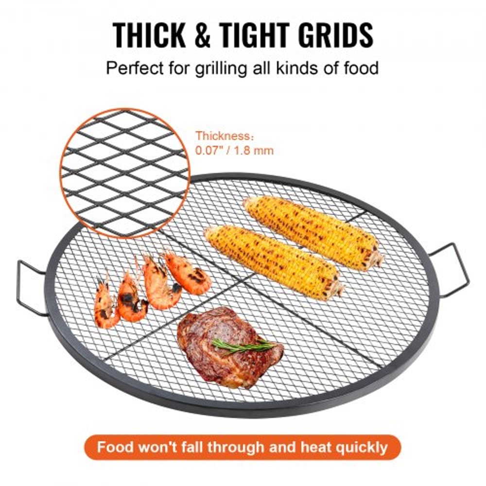 Heavy Duty Portable Fire Pit Grill Grate for Outdoor Cooking