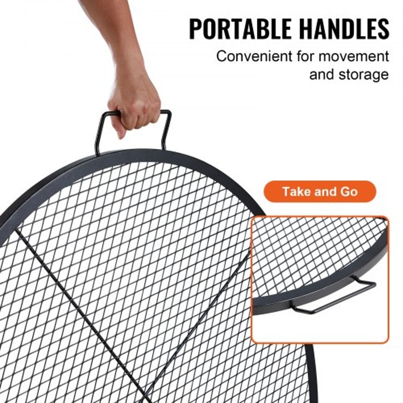 Heavy Duty Portable Fire Pit Grill Grate for Outdoor Cooking