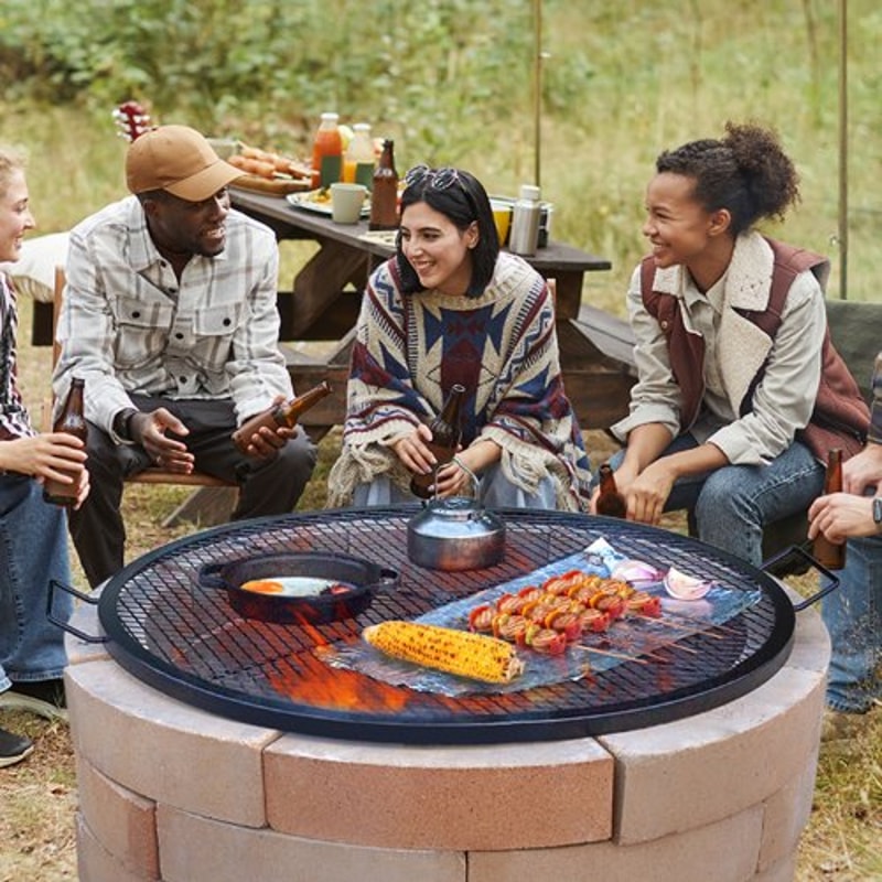 Heavy Duty Portable Fire Pit Grill Grate for Outdoor Cooking