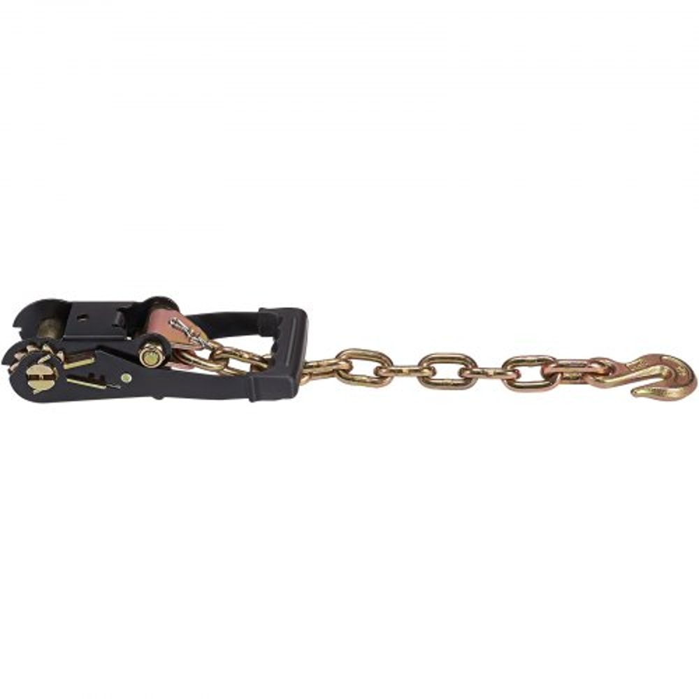 Heavy Duty Vehicle Tie Down Straps 4 Pack with Chain Anchors & Ratchets