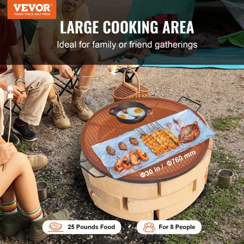 Heavy Duty Fire Pit Cooking Grill Grate for Outdoor BBQ & Camping