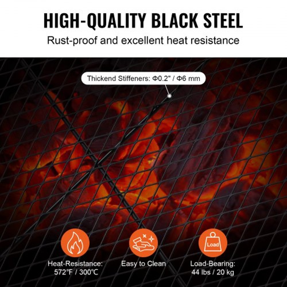Heavy Duty Fire Pit Cooking Grill Grate for Outdoor BBQ & Camping