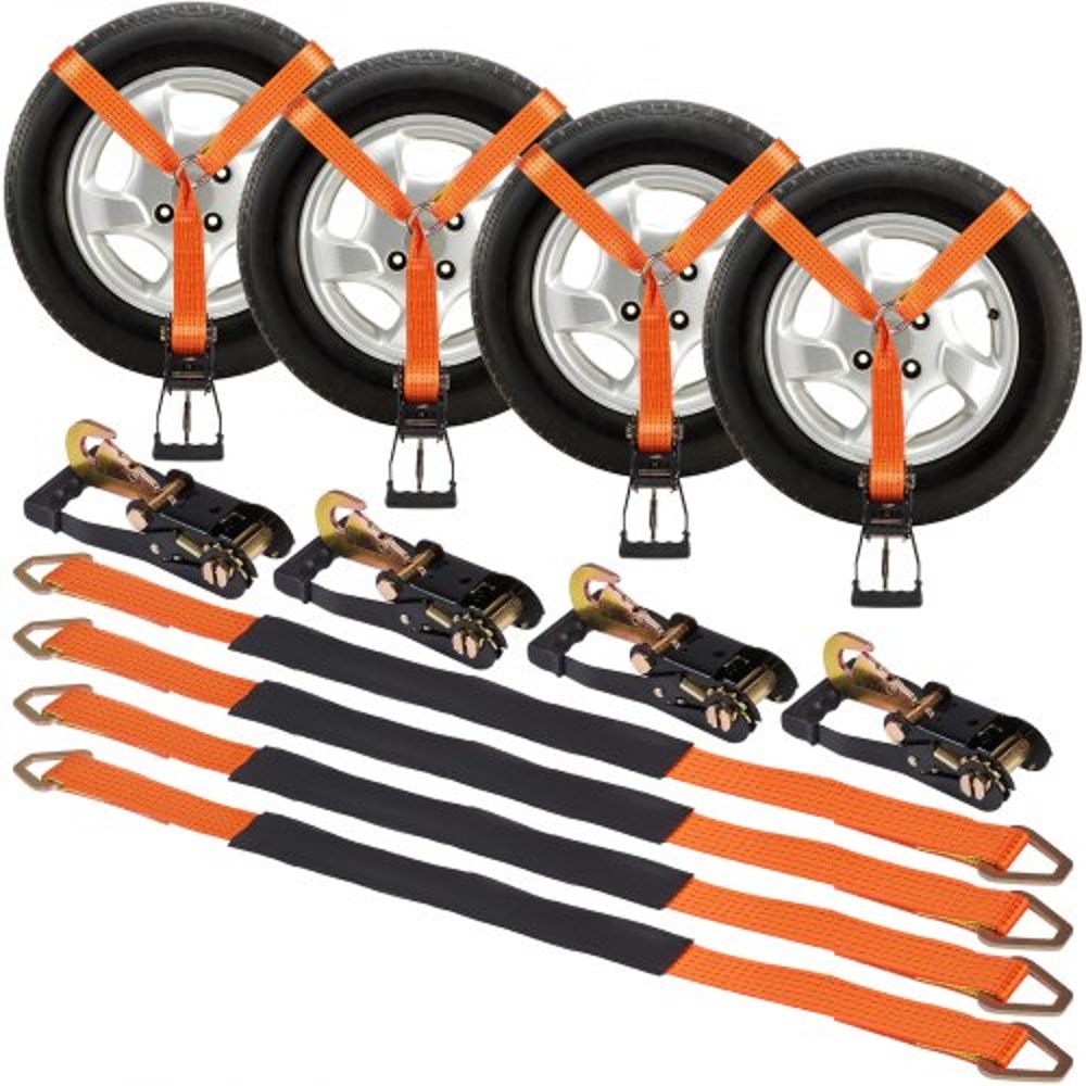 Heavy Duty Ratchet Tie Down Straps Kit 5512lb Load