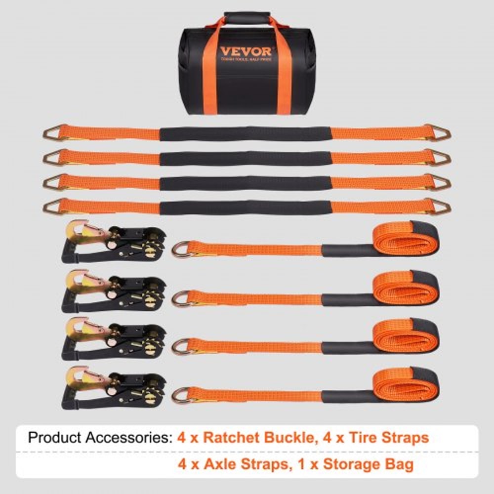 Heavy Duty Ratchet Tie Down Straps Kit 5512lb Load