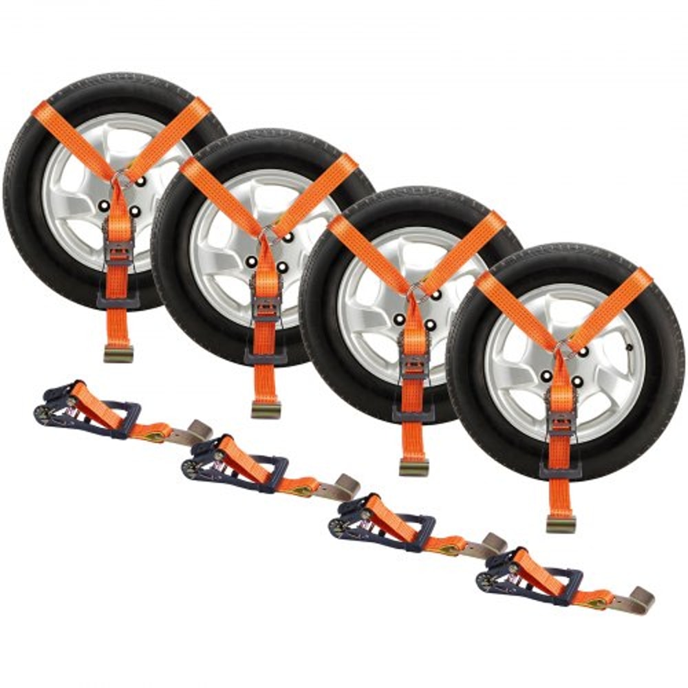 Heavy Duty Vehicle Tie Down Straps With Flat Hooks 0