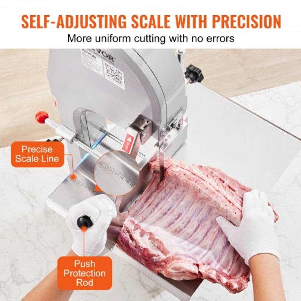 1500W Commercial Meat Bandsaw Heavy Duty Stainless Steel Bone Saw 3