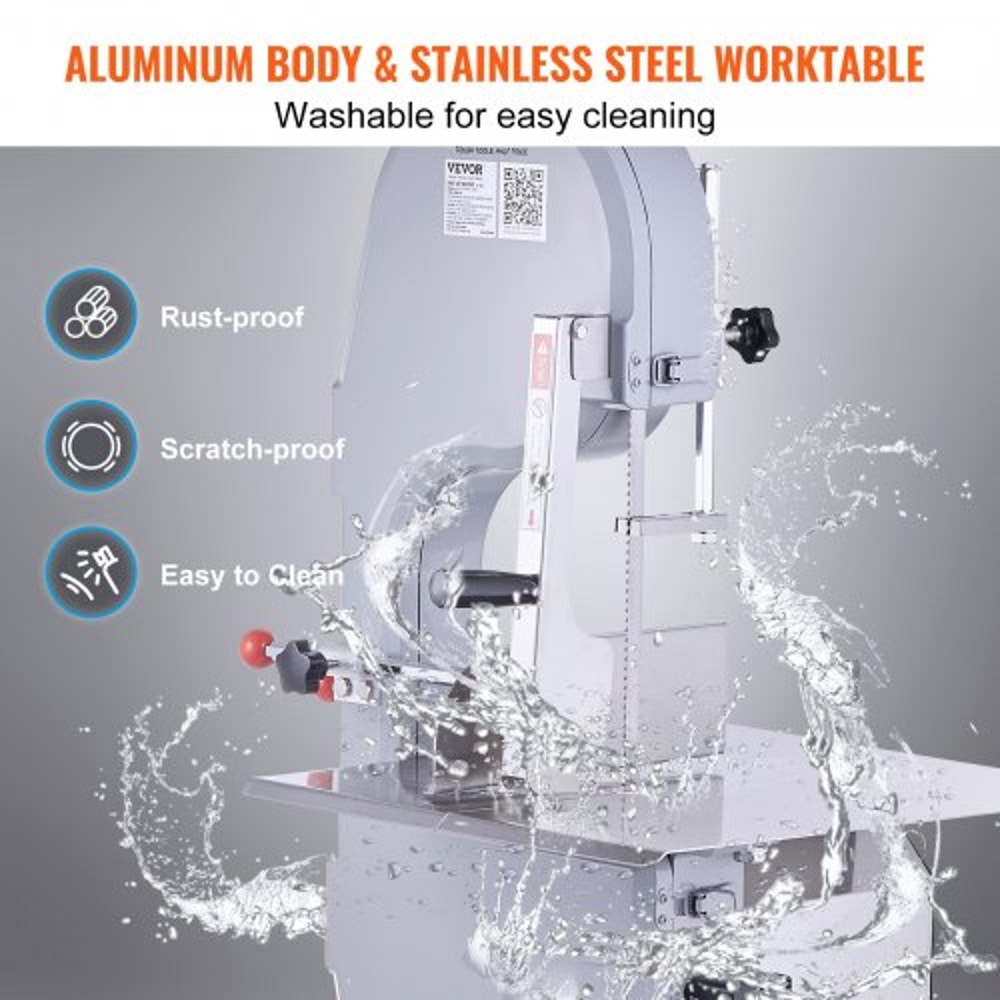 1500W Commercial Meat Bandsaw Heavy Duty Stainless Steel Bone Saw 4
