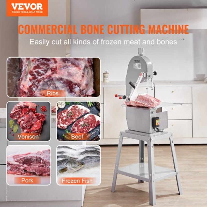 1500W Commercial Electric Meat Bandsaw Stainless Steel Bone Saw Machine 1