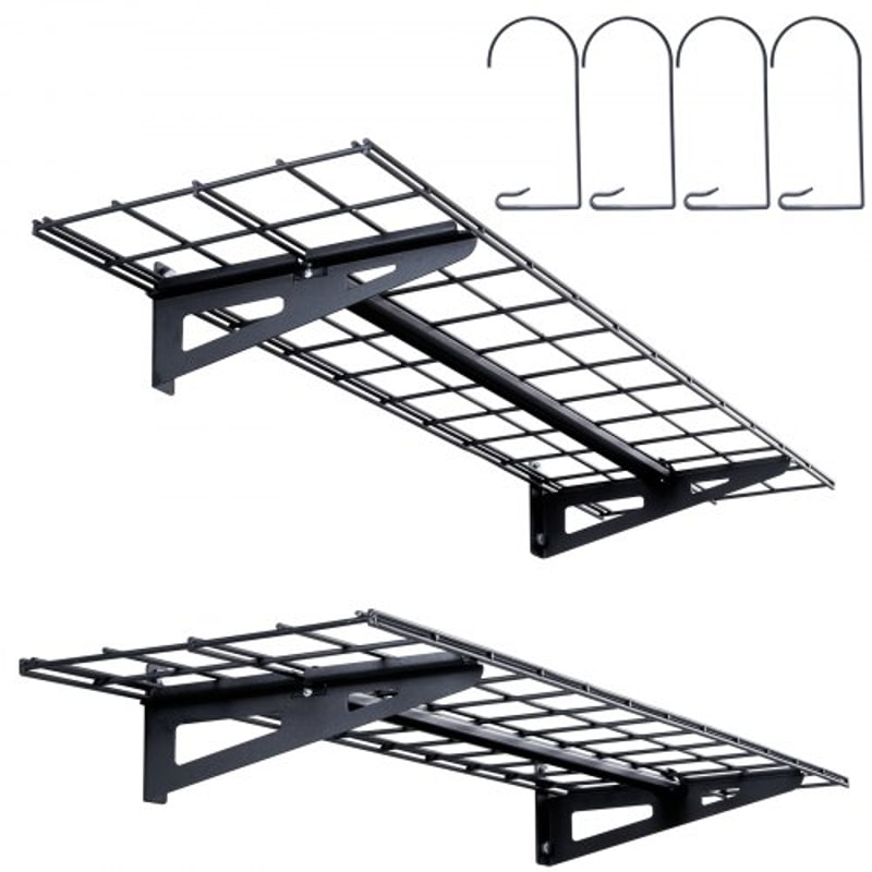 Heavy Duty Garage Wall Shelves 2 Pack Tough Metal Floating Storage 0