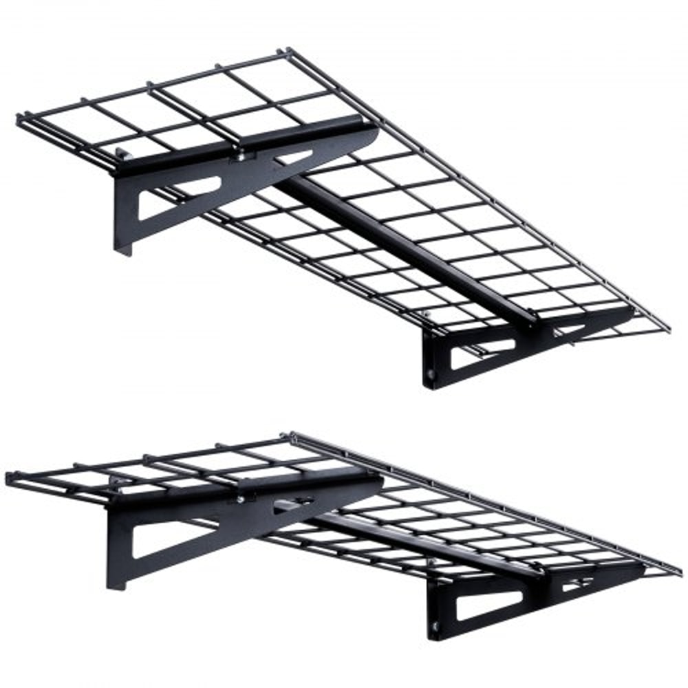 Heavy Duty Garage Wall Shelves 2 Pack Tough Metal Floating Storage 7