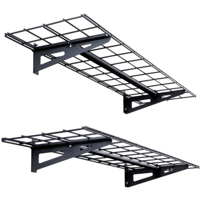 Heavy Duty Garage Wall Shelves 2 Pack Tough Metal Floating Storage 7