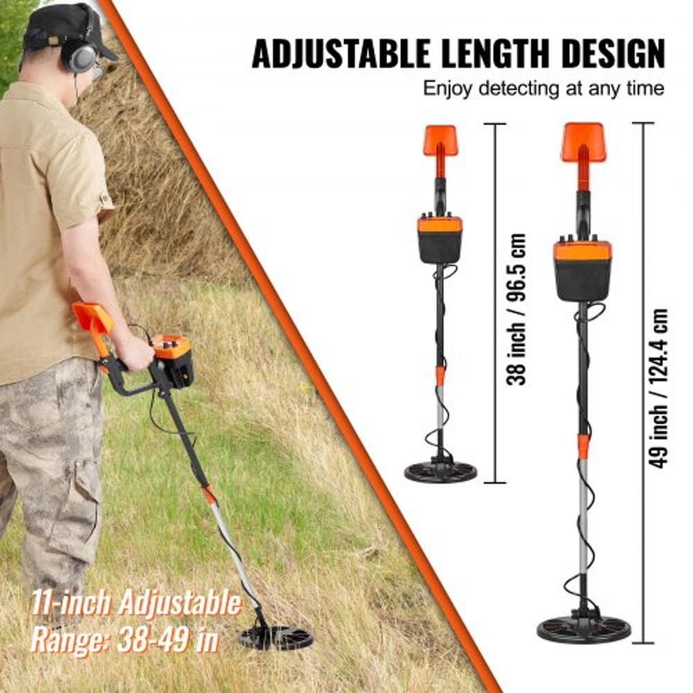 Portable Metal Detector For Adults Kids Waterproof Coil Adjustable Stem Treasure Gold Detector 2