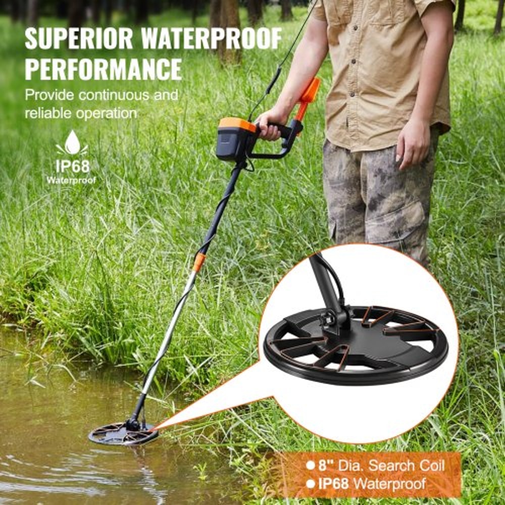 Portable Metal Detector For Adults Kids Waterproof Coil Adjustable Stem Treasure Gold Detector 4