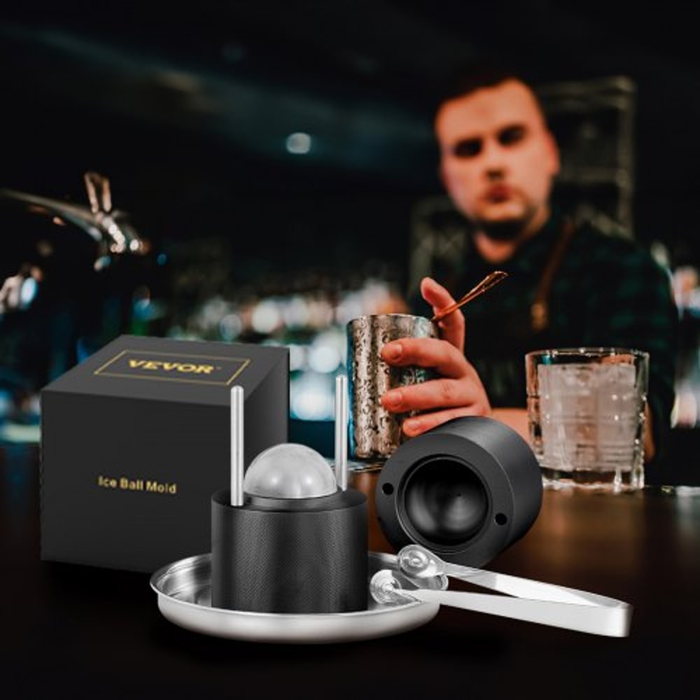 Premium Whiskey Ice Ball Maker Press Kit 6