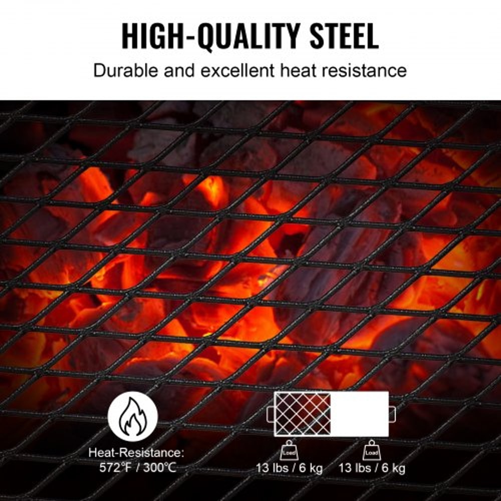 Heavy Duty Portable Campfire Grill With Foldable Steel Mesh Rack 1