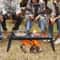 Heavy Duty Portable Campfire Grill With Foldable Steel Mesh Rack 6