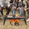 Heavy Duty Portable Campfire Grill With Foldable Steel Mesh Rack 6