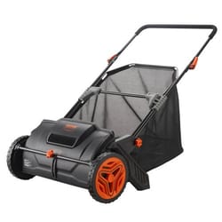 premium push lawn sweeper & leaf collector with large hopper