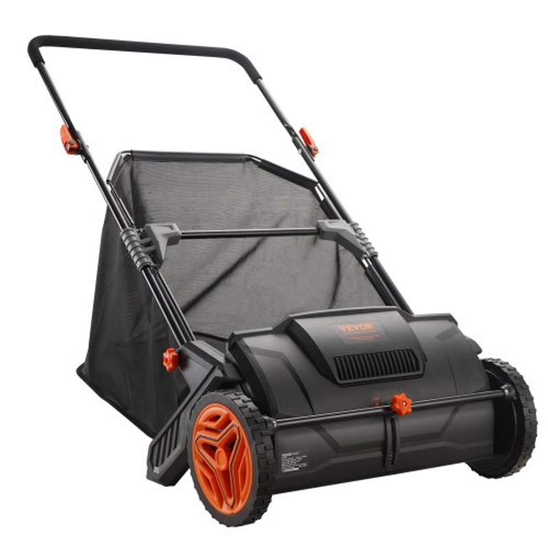 Premium Push Lawn Sweeper Leaf Collector With Large Hopper 9